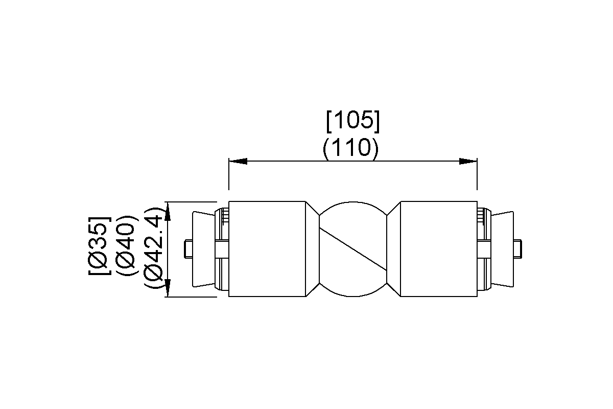 Product drawing KWS Ball-and-socket-joint 7572 / 7573 / 7574