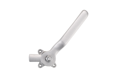 KWS Locking handle 6028 in finish 02 (malleable cast iron, silver stove-enamelledt) for right door