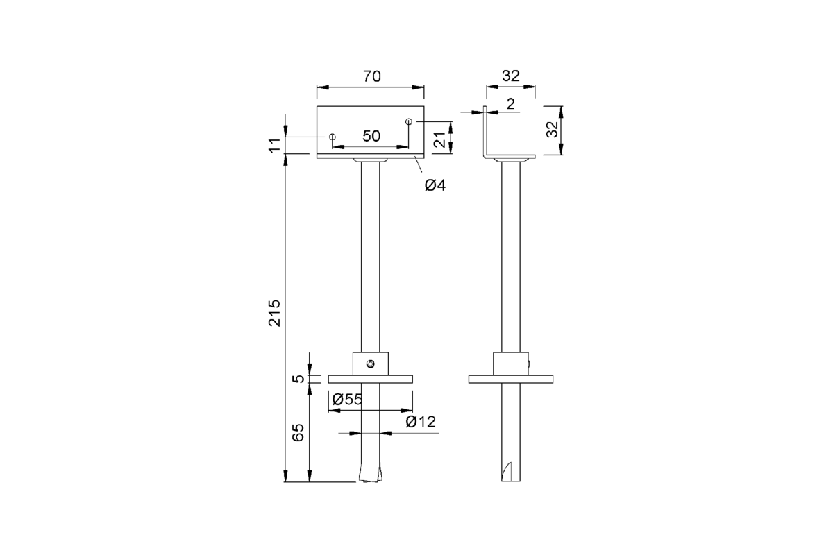 Product drawing KWS Partition support 4058