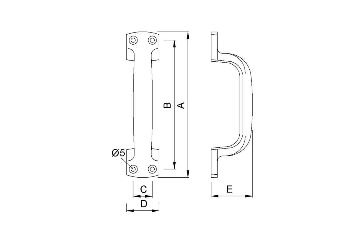 Produktzeichnung KWS Handgriff 5309 / 5310 / 5311