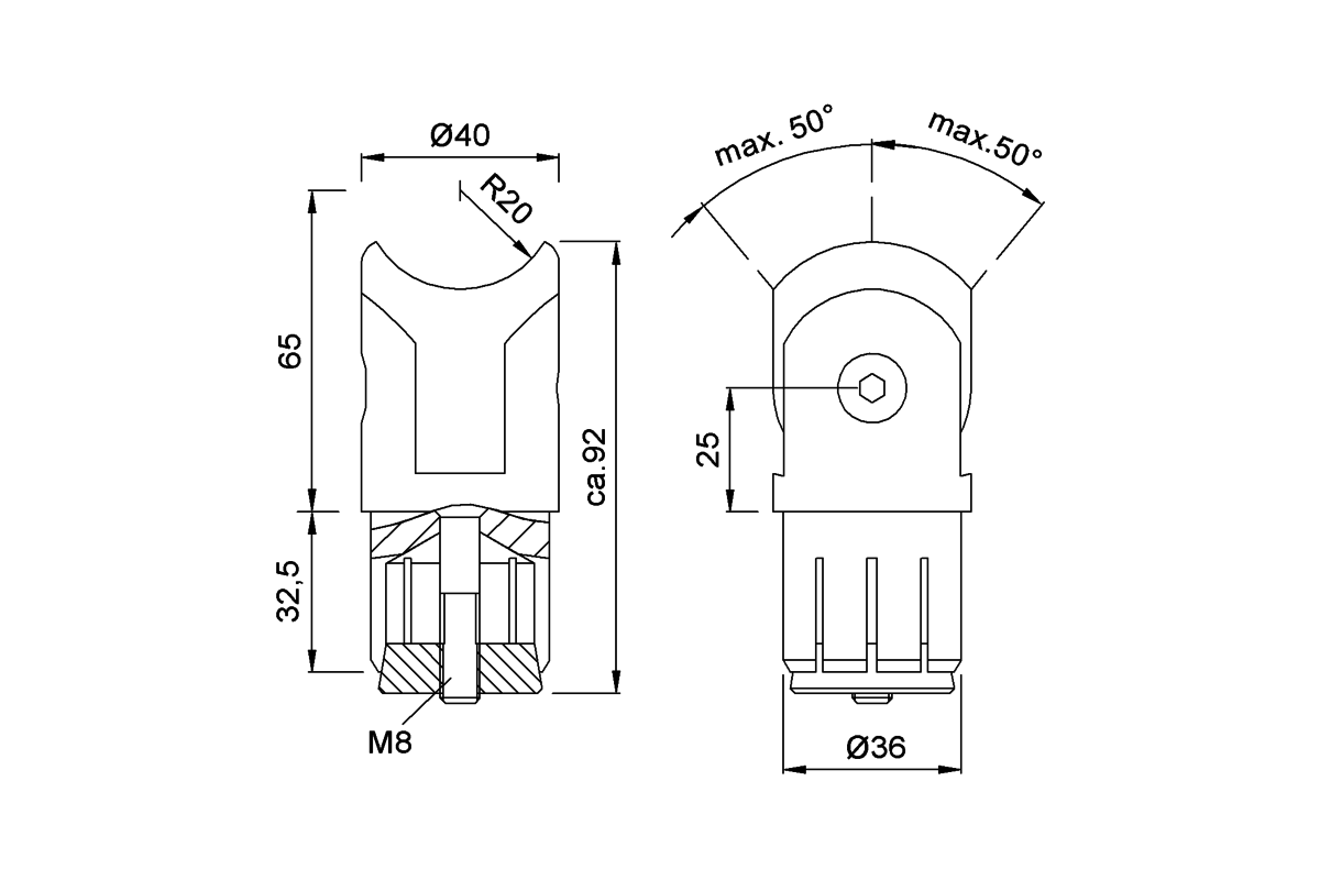 Product drawing KWS Mitre joint 7034