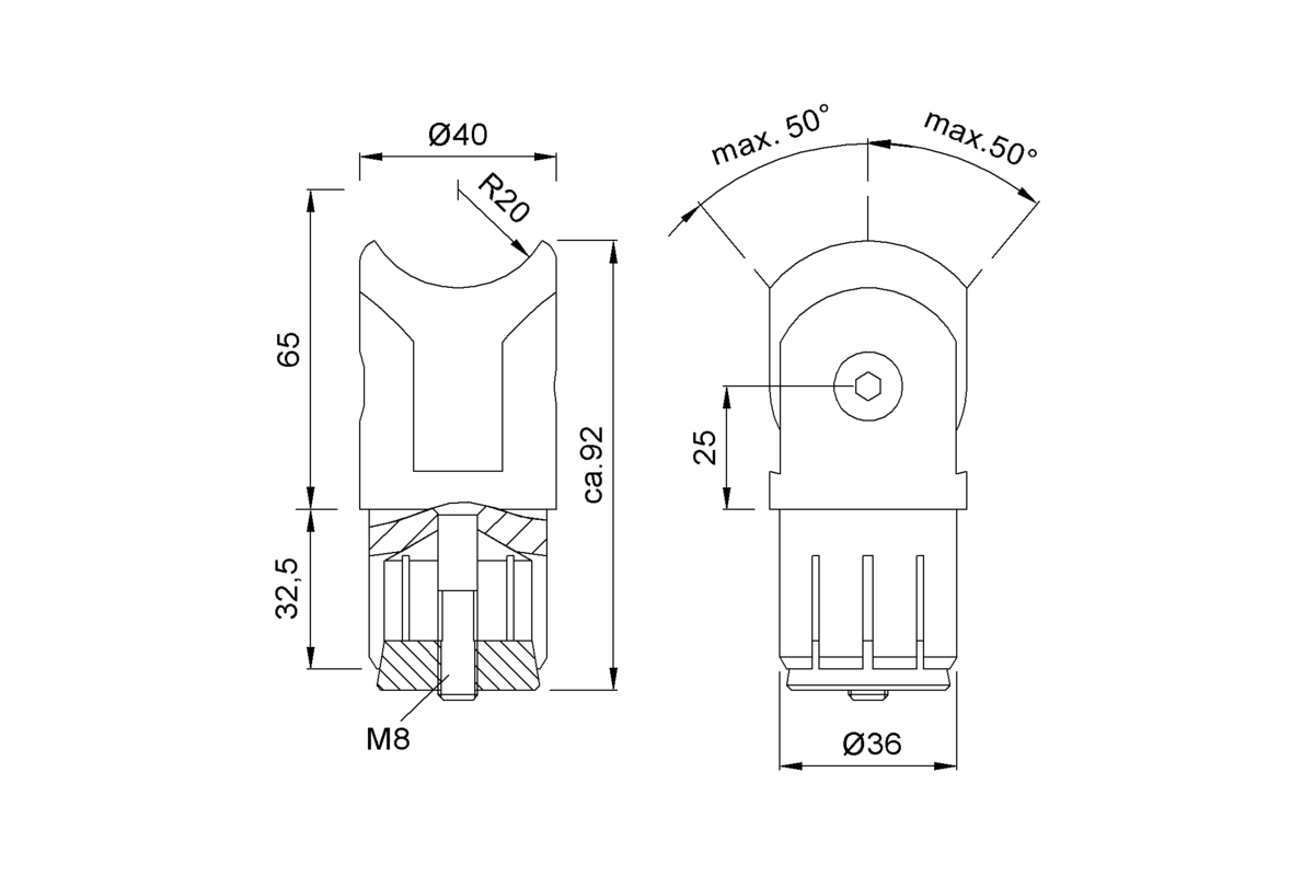 Product drawing KWS Mitre joint 7034