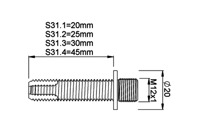 Produktzeichnung KWS Befestigung S31, 8B81 für Türgriff