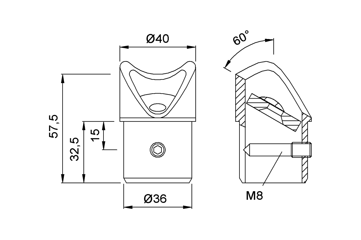 Product drawing KWS Mitre joint 7032 / 7033