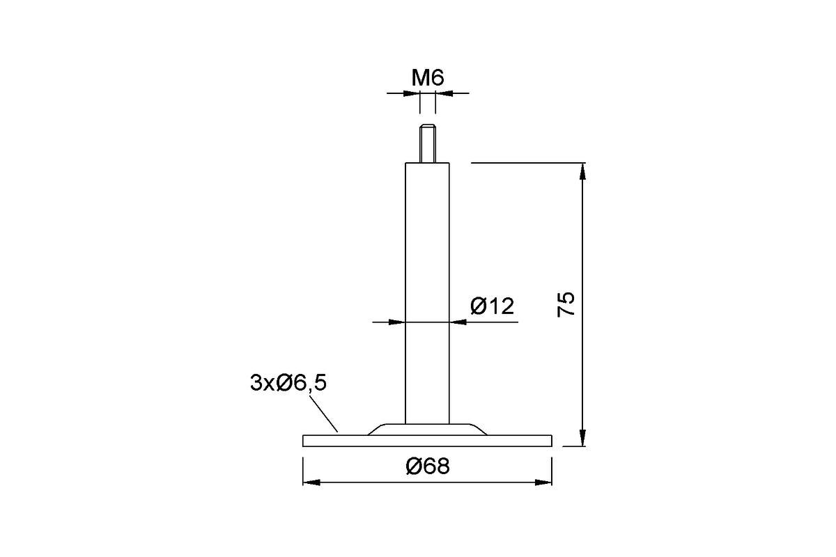 Produktzeichnung KWS Handlaufstütze 4607 / 4617