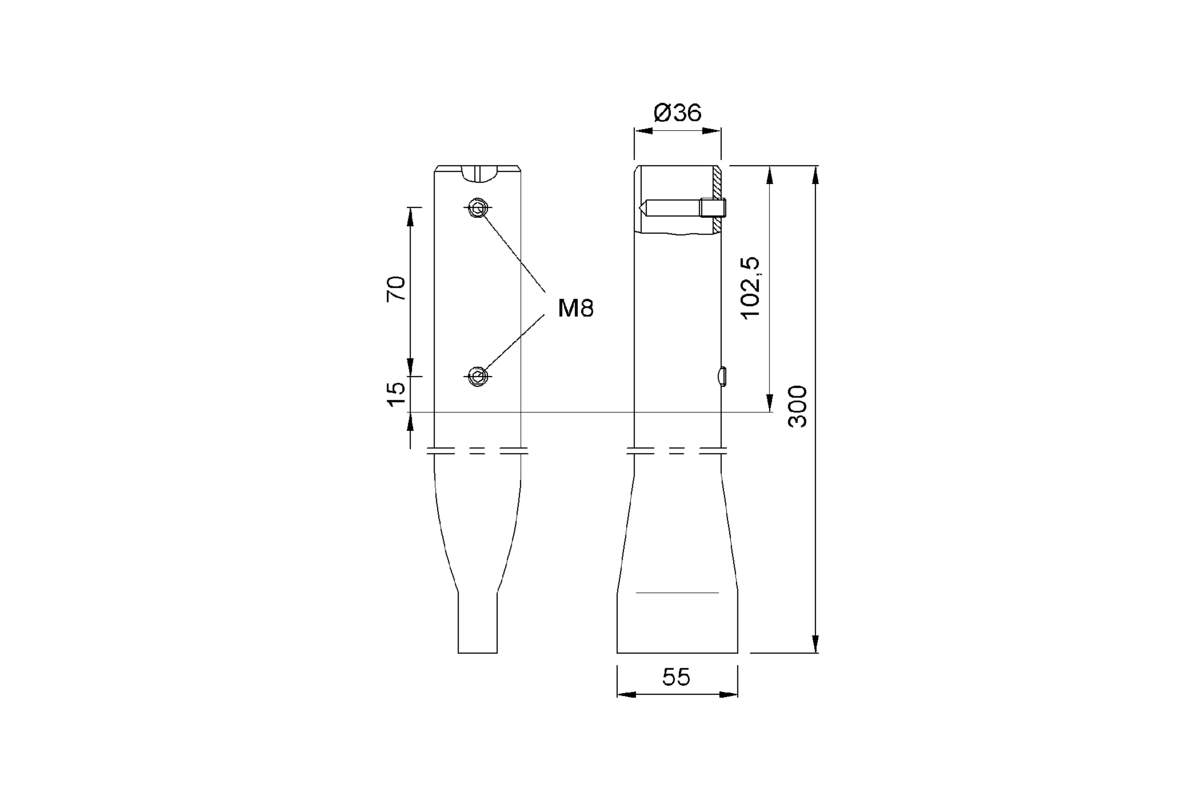 Produktzeichnung KWS Bodenanker 7065