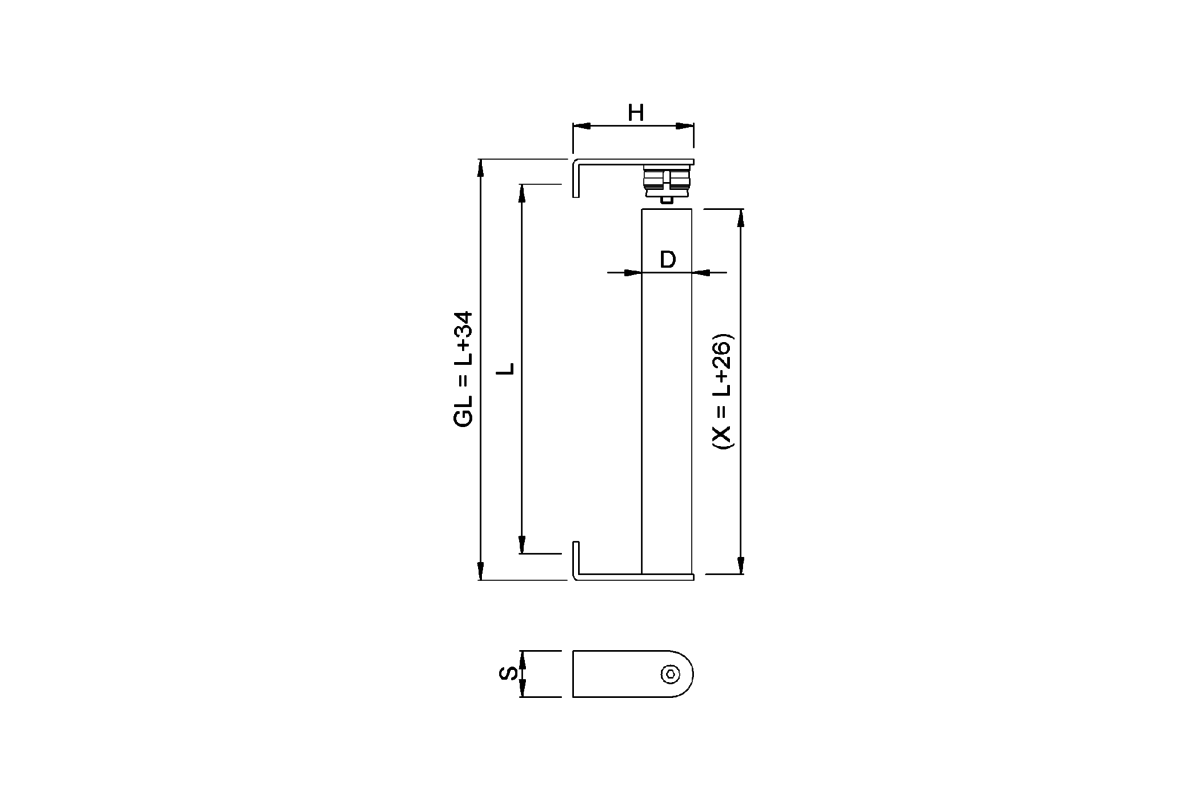 Product drawing KWS Door handle 8163 / 8372 / 8373 / 8071