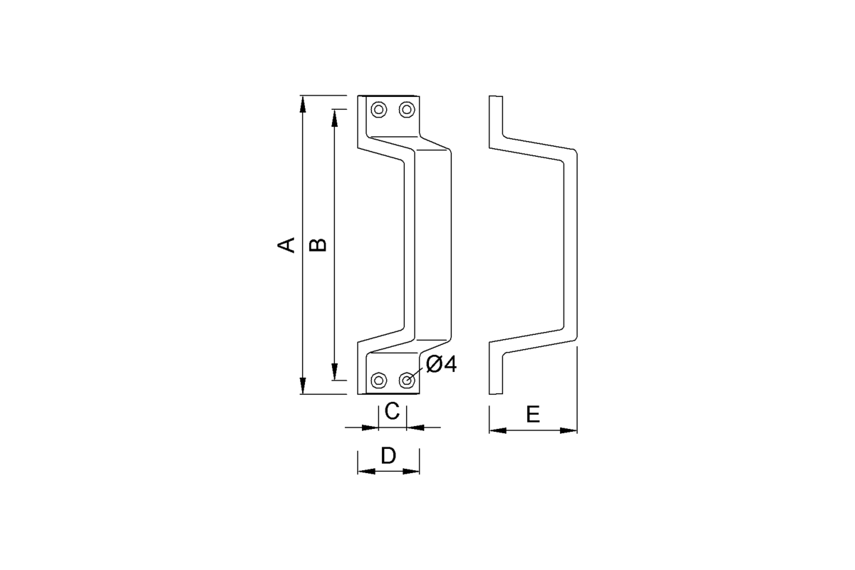 Produktzeichnung KWS Handgriff 5315 / 5316 / 5317