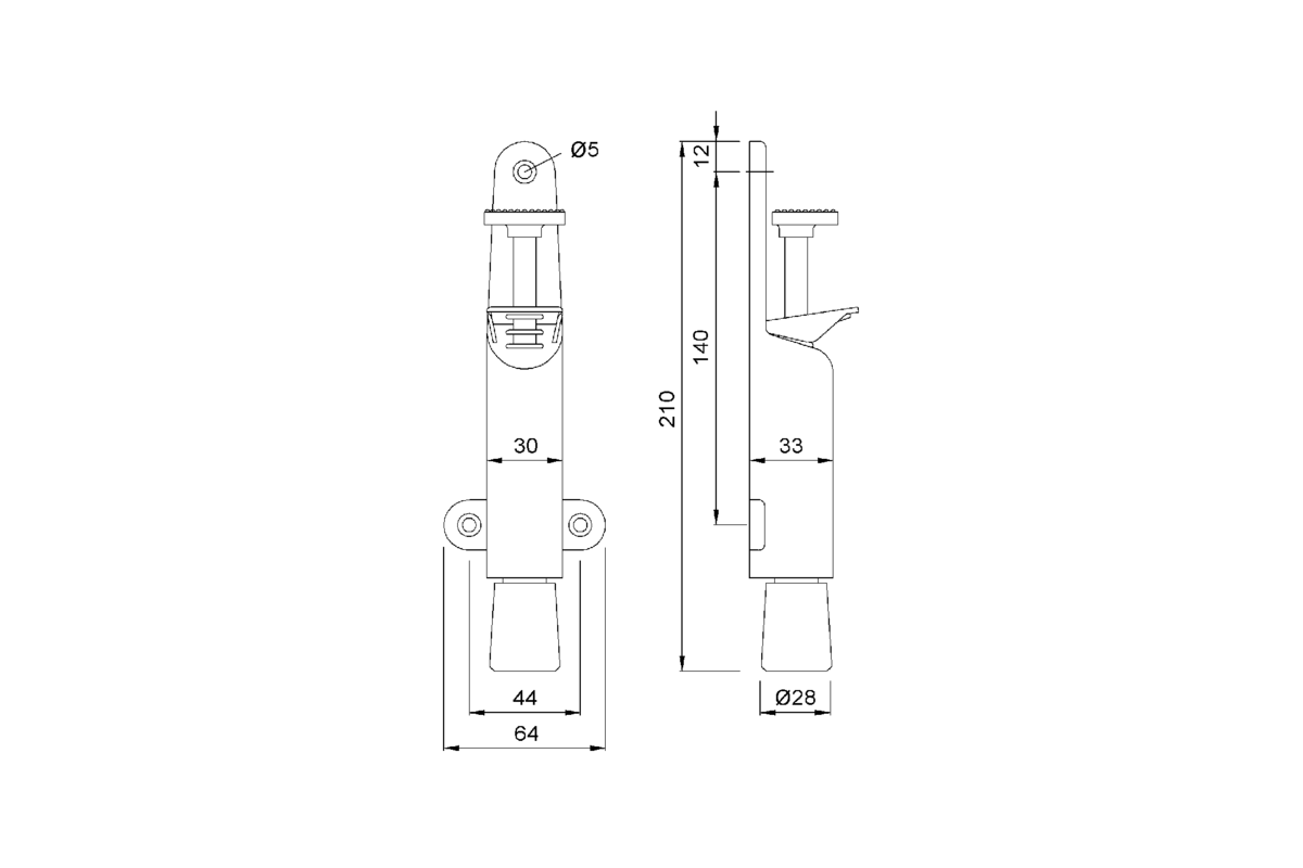 Product drawing KWS Door holder 1026