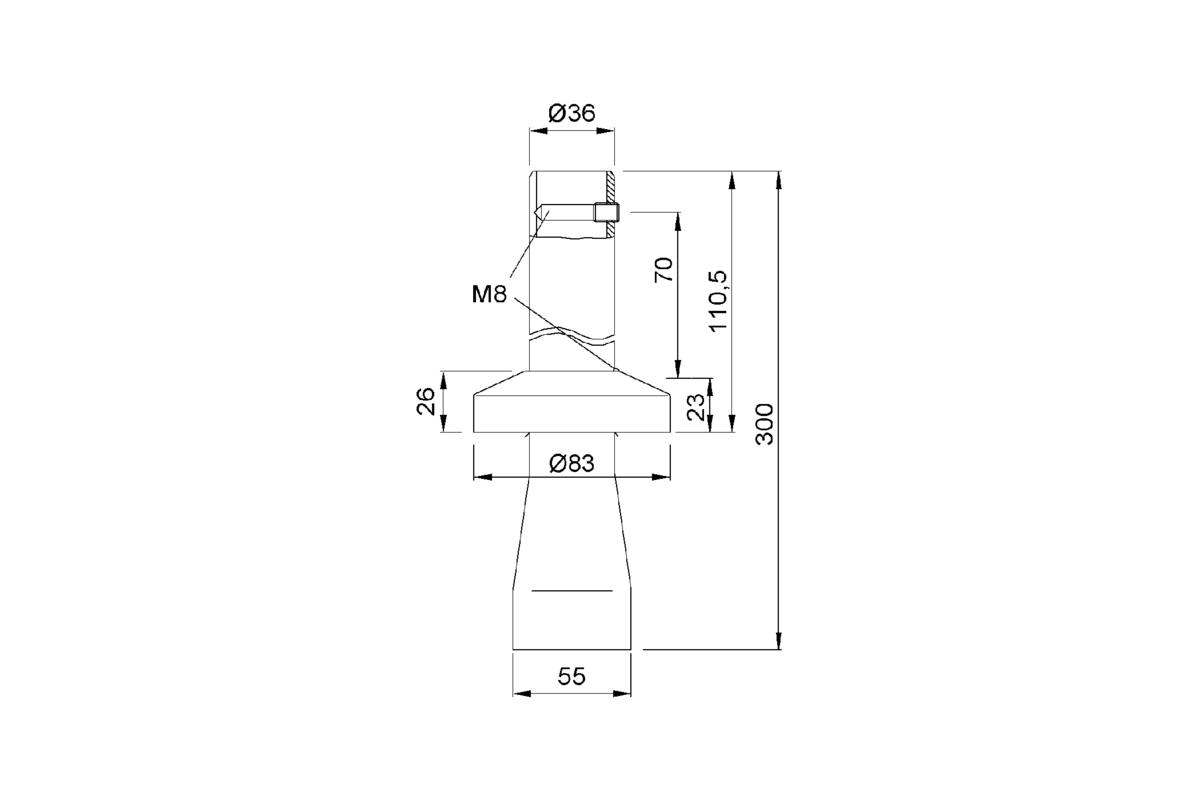 Product drawing KWS Floor anchor 7066