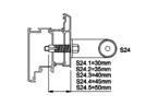 Product drawing KWS Fixing S24, 8B74 for Door handle
