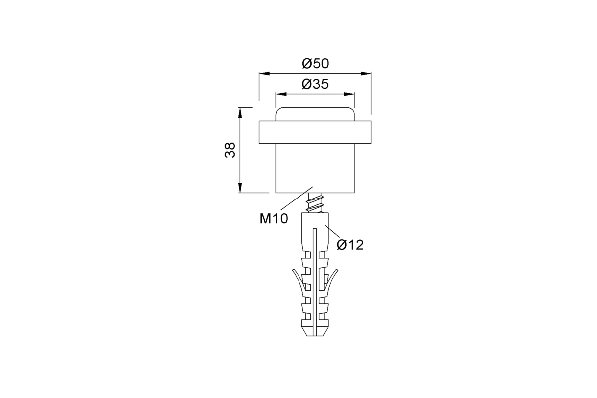 Produktzeichnung KWS Türpuffer 2093