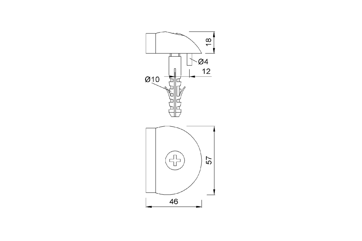 Product drawing KWS Door buffer 2001