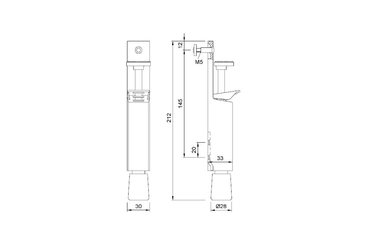 Product drawing KWS Door holder 1031