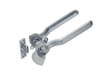 KWS Locking handle 6001 in finish 02 (malleable cast iron, silver stove-enamelled) for left door