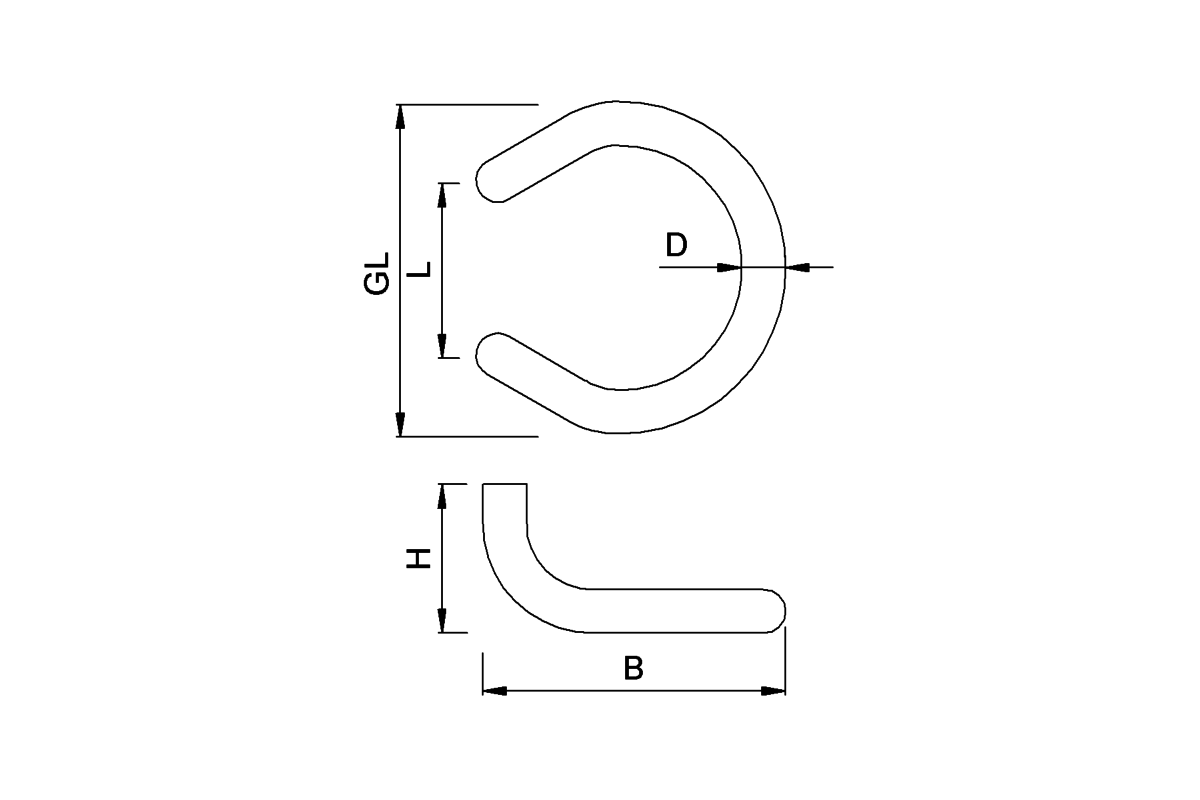Product drawing KWS Door handle 8954