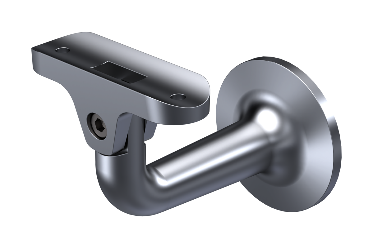 KWS Handlaufstütze 4515 in der Ausführung 31 (Aluminium, KWS 1 silberfarbig eloxiert) mit 20 mm Radius