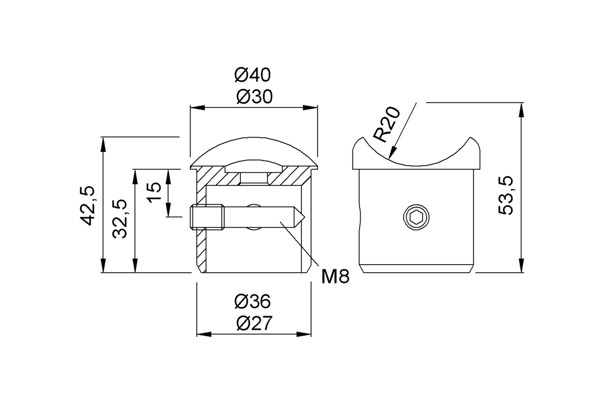 Product drawing KWS Mitre joint 7030 / 7031 / 7036 / 7037