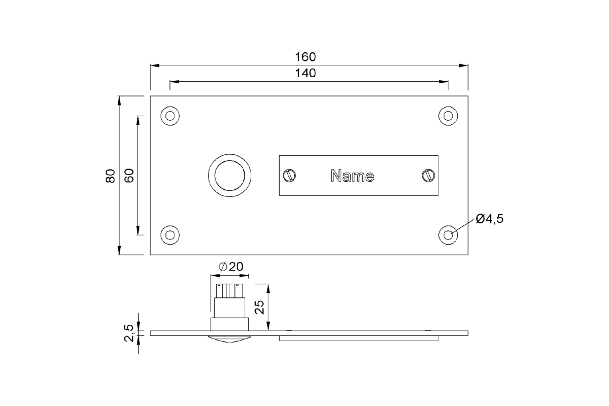 Product drawing KWS Bell plate 3951