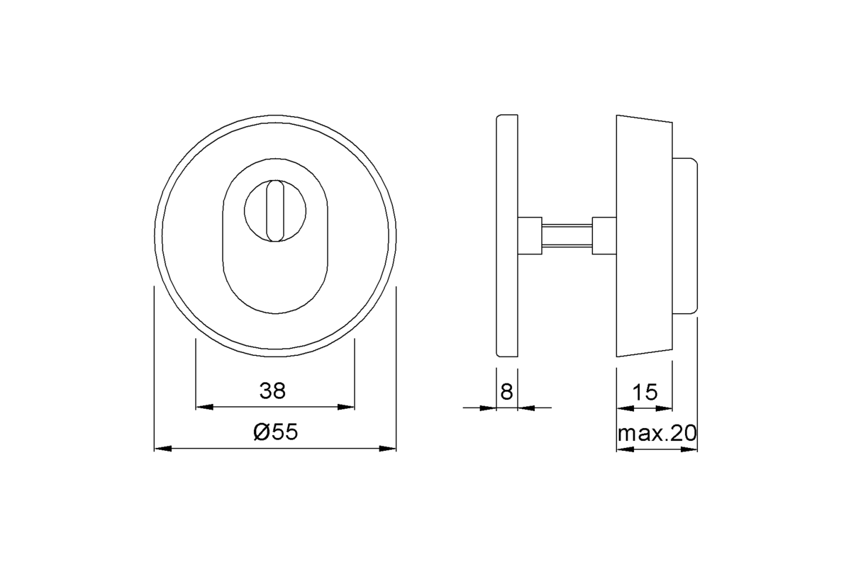 Product drawing KWS Protection rosette 3462