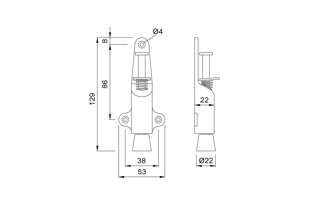 Product drawing KWS Door holder 1024