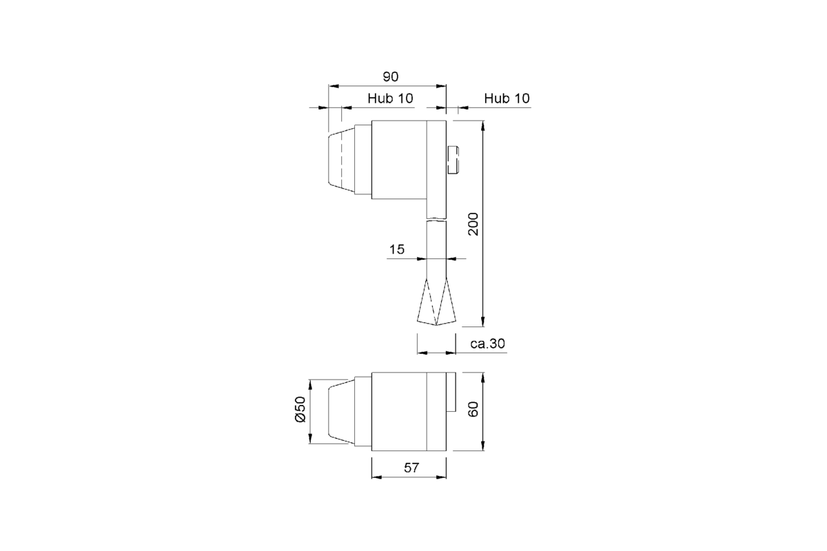 Product drawing KWS Door buffer 2019