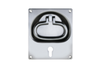 KWS Flush handle 5164 in finish 31 (aluminium, KWS 1 silver anodised) with 92 mm PZ keyway