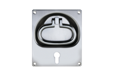 KWS Flush handle 5164 in finish 31 (aluminium, KWS 1 silver anodised) with 92 mm PZ keyway