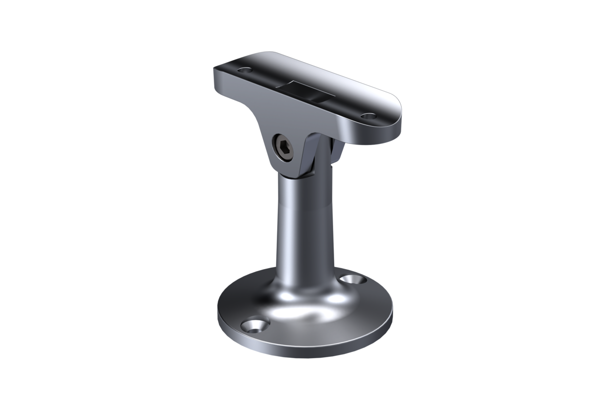KWS Handrail support 4586 in finish 31 (aluminium, KWS 1 silver anodised) with 20 mm radius
