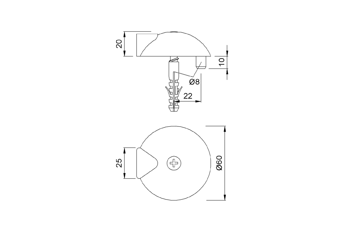 Product drawing KWS Door buffer 2003