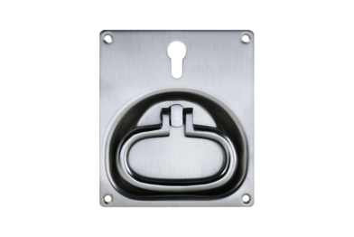 KWS Flush handle 5160 in finish 31 (aluminium, KWS 1 silver anodised) with 60 mm PZ keyway