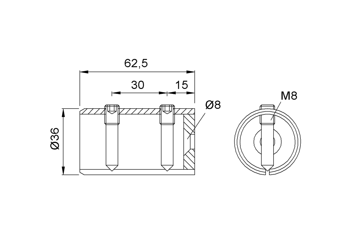 Product drawing KWS Coupling joint 7021