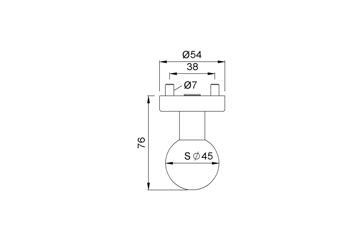 Product drawing KWS Lever handle 3G