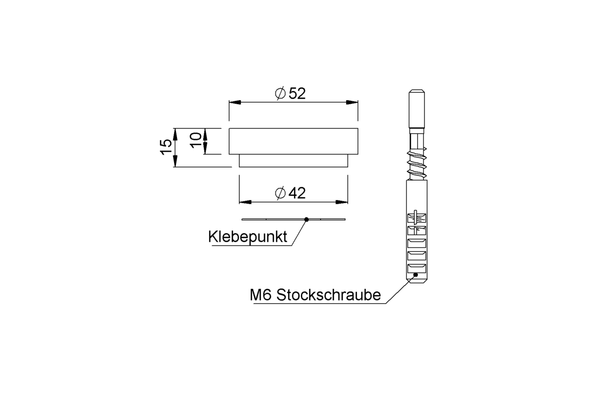 Product drawing KWS Door buffer 2099