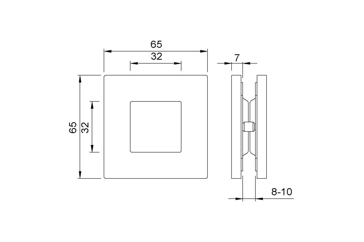 Product drawing KWS Flush pull set 5260