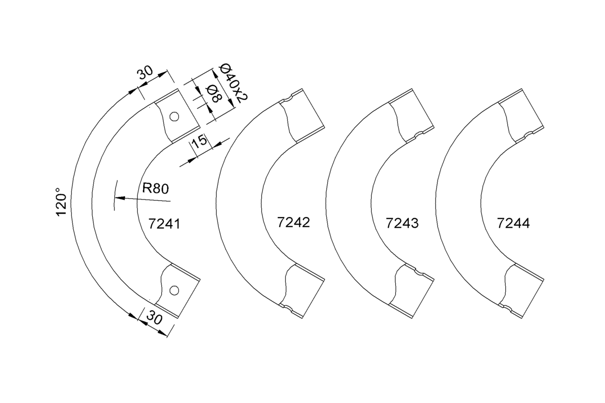 Product drawing KWS 7241 / 7242 / 7243 / 7244