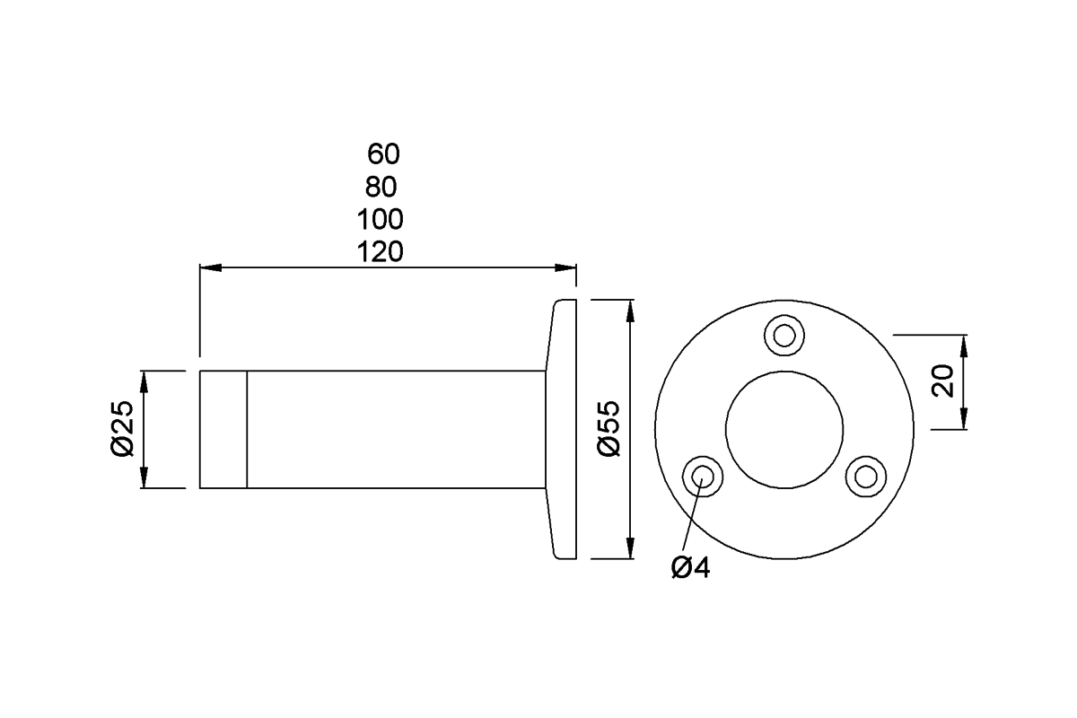 Product drawing KWS Door buffer 2009 / 2010 / 2011 / 2012