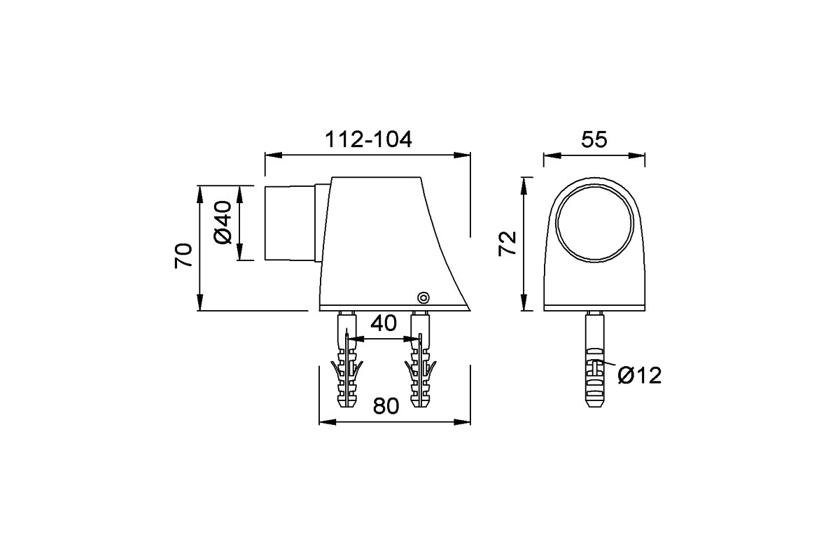 Product drawing KWS Door buffer 2124