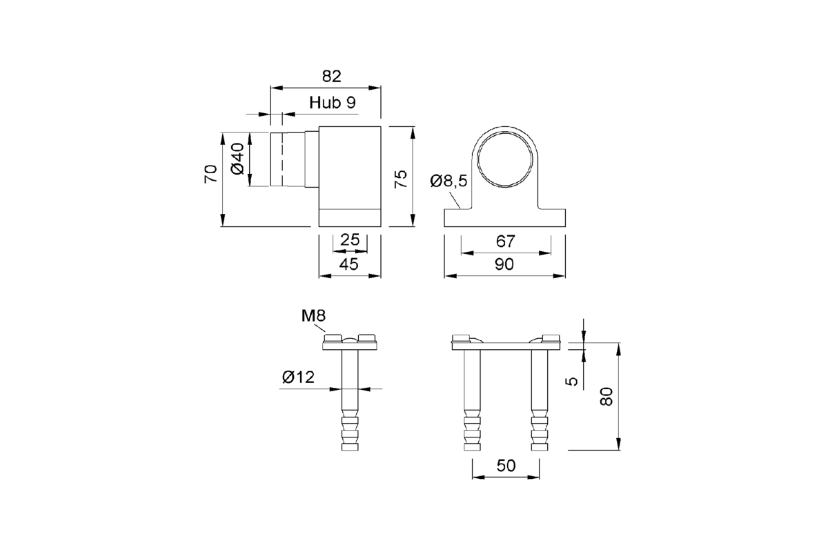 Product drawing KWS Door buffer 2023 / 2025