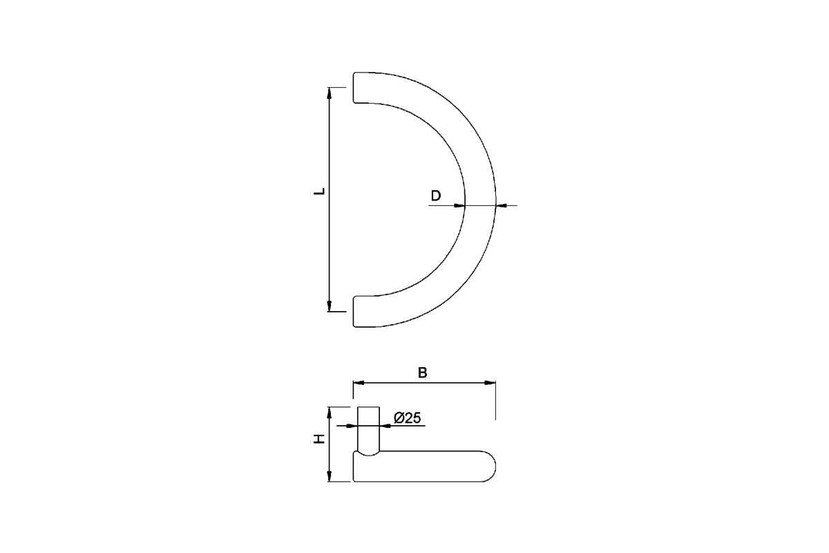 Produktzeichnung KWS Türgriff 8958 / 8961 / 8959 / 8960
