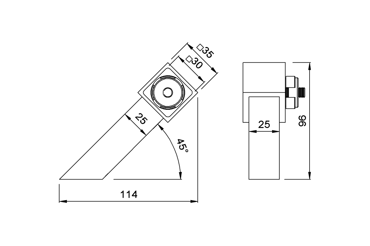 Product drawing KWS End support 8703