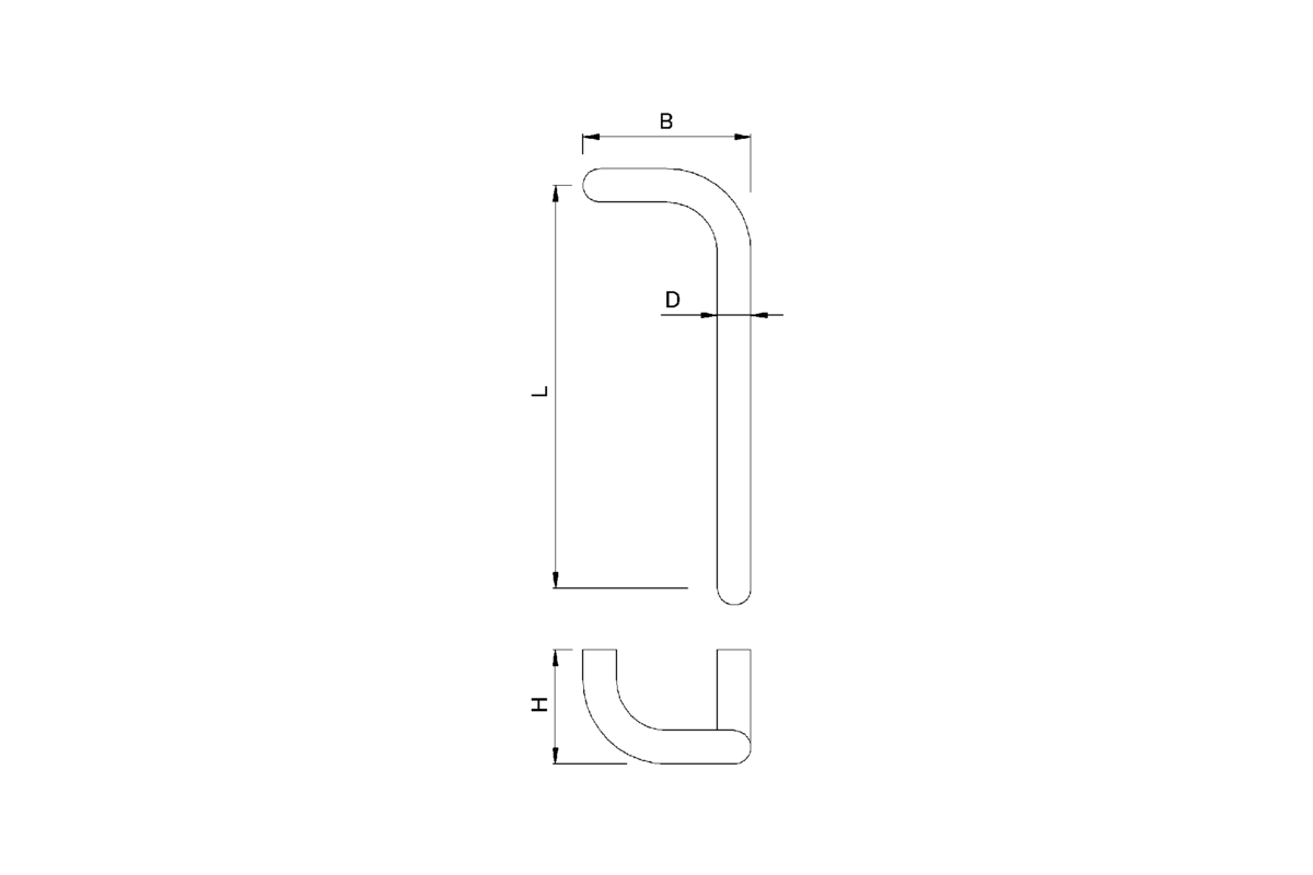 Product drawing KWS Door handle 8282 / 8249 / 8260 / 8296 / 8271