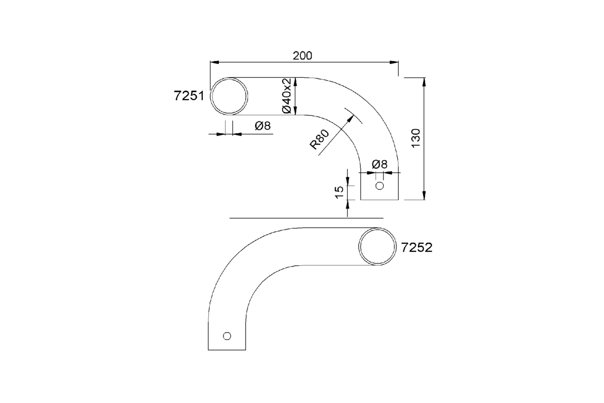 Product drawing KWS Tube 7251 / 7252