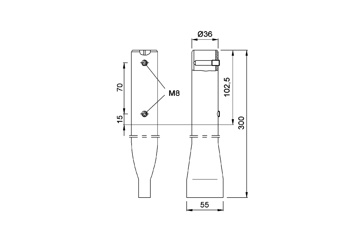 Product drawing KWS Floor anchor 7065