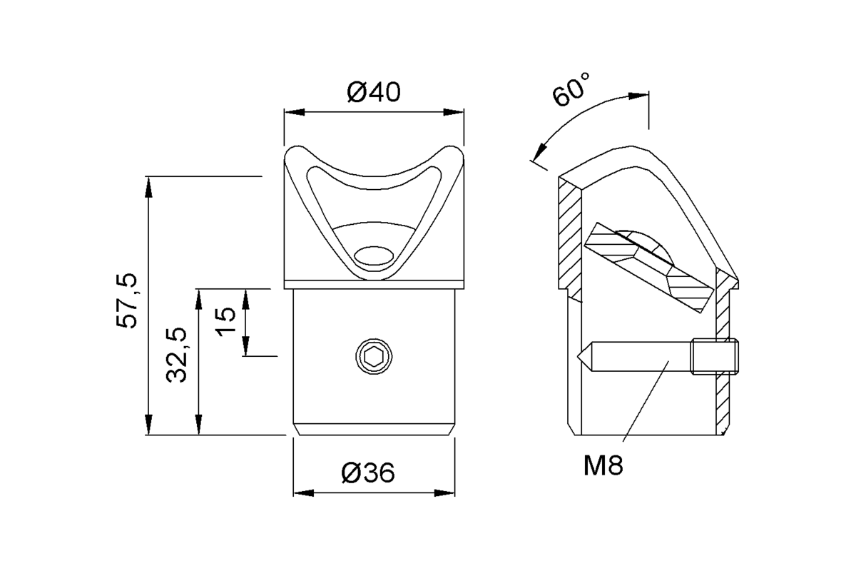 Product drawing KWS Mitre joint 7032 / 7033