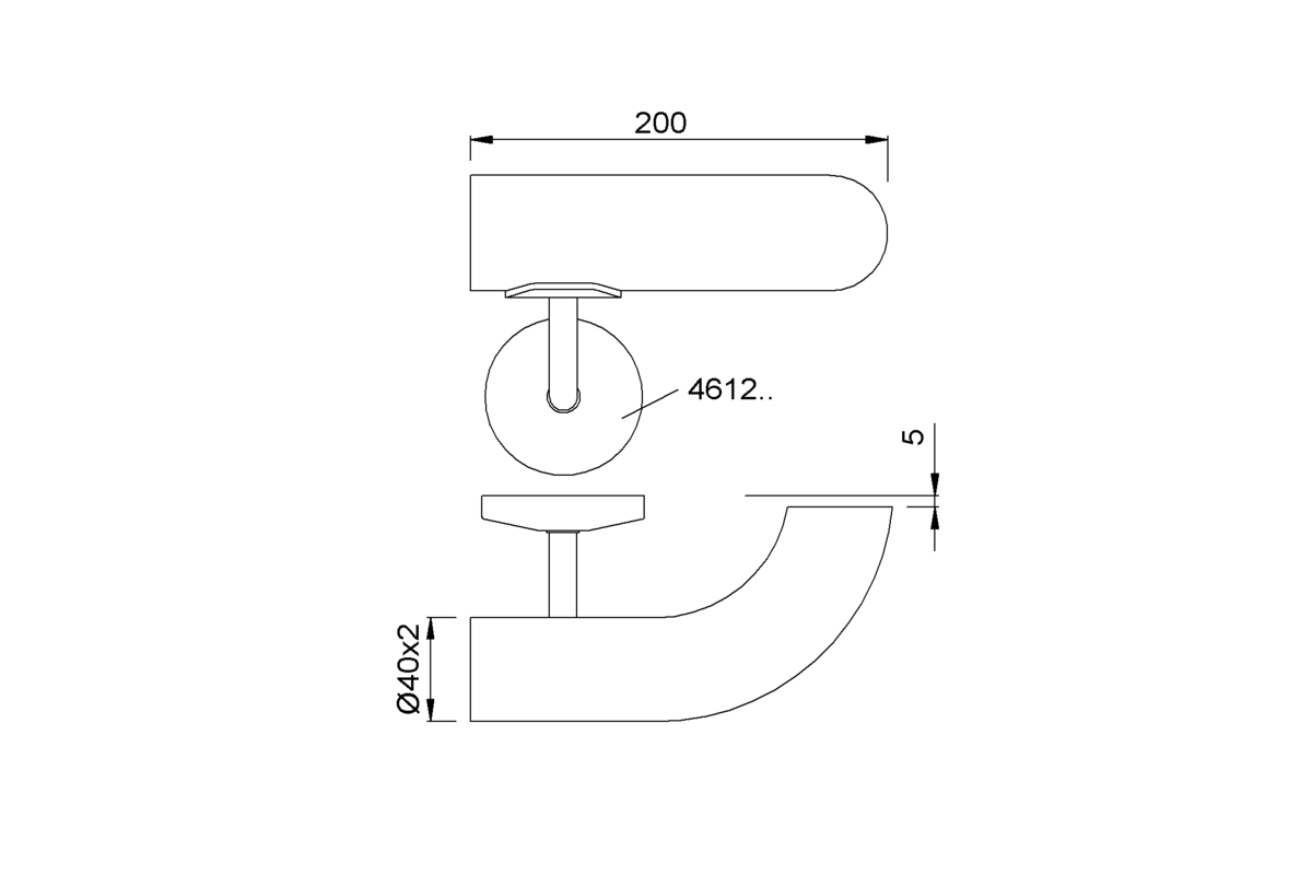 Product drawing KWS Handrail support 4625