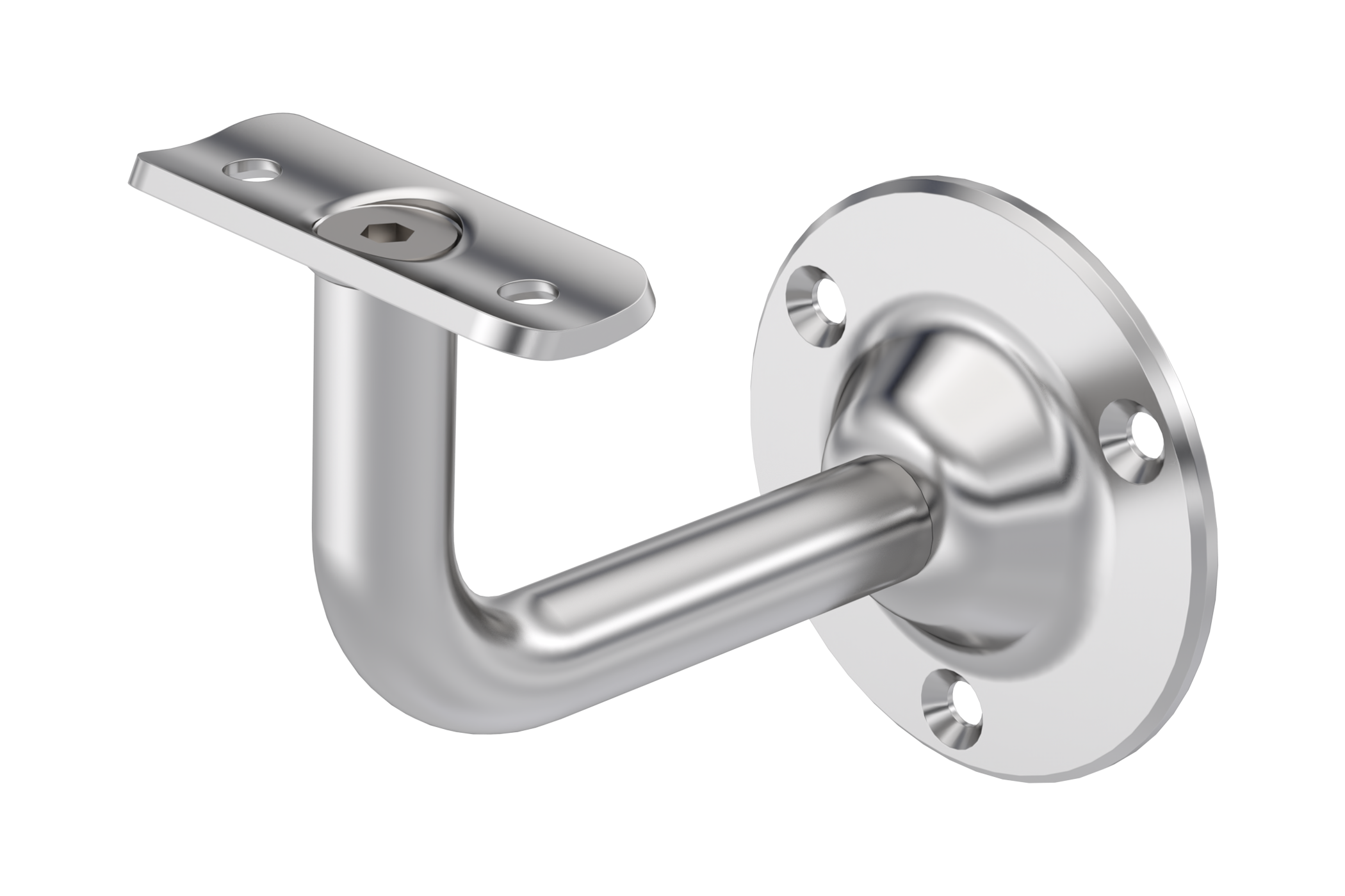 KWS Handrail support 4524 in finish 82 (stainless steel, matte) with 20 mm radius