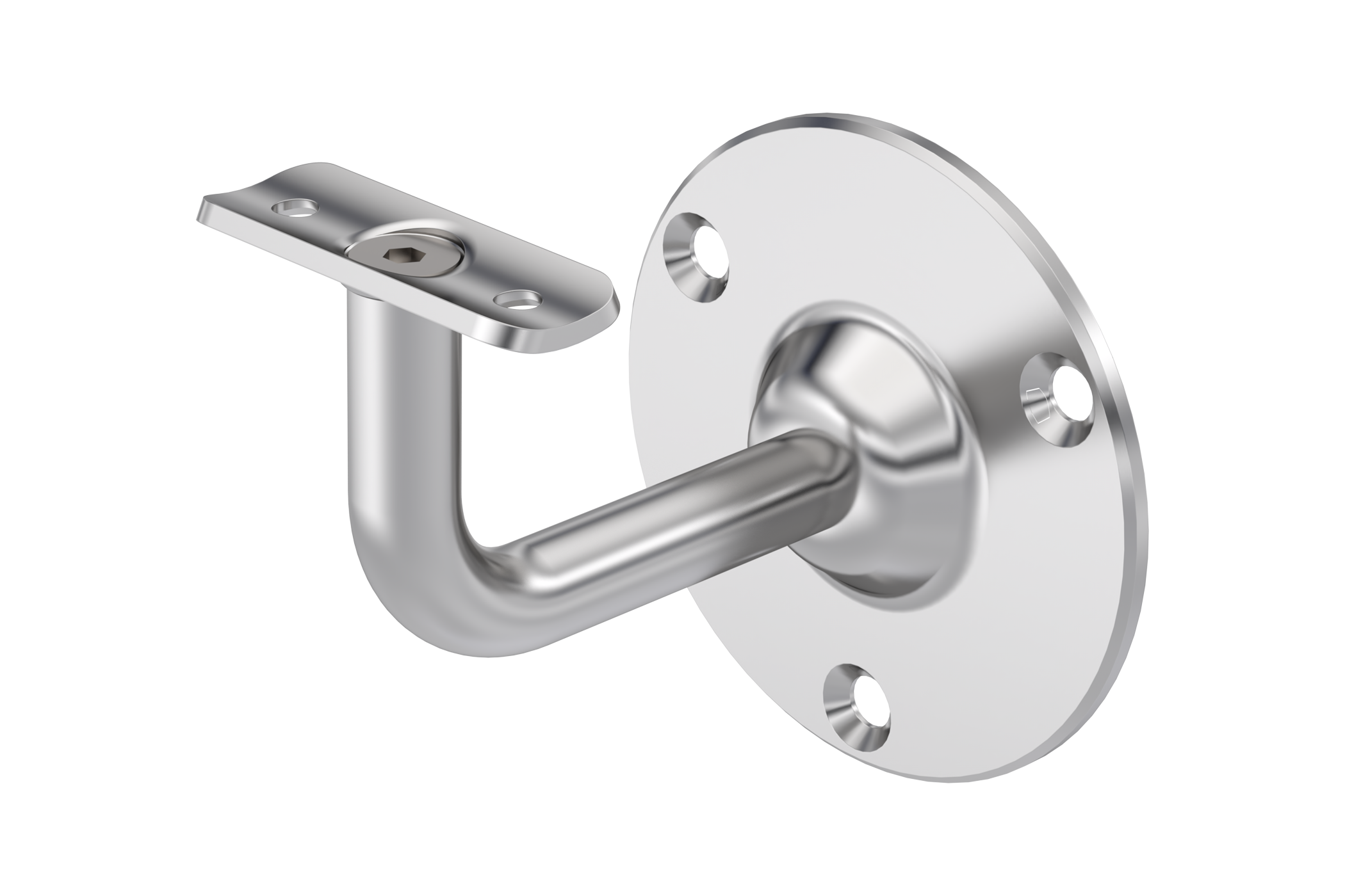 KWS Handrail support 4574 in finish 82 (stainless steel, matte) with 20 mm radius