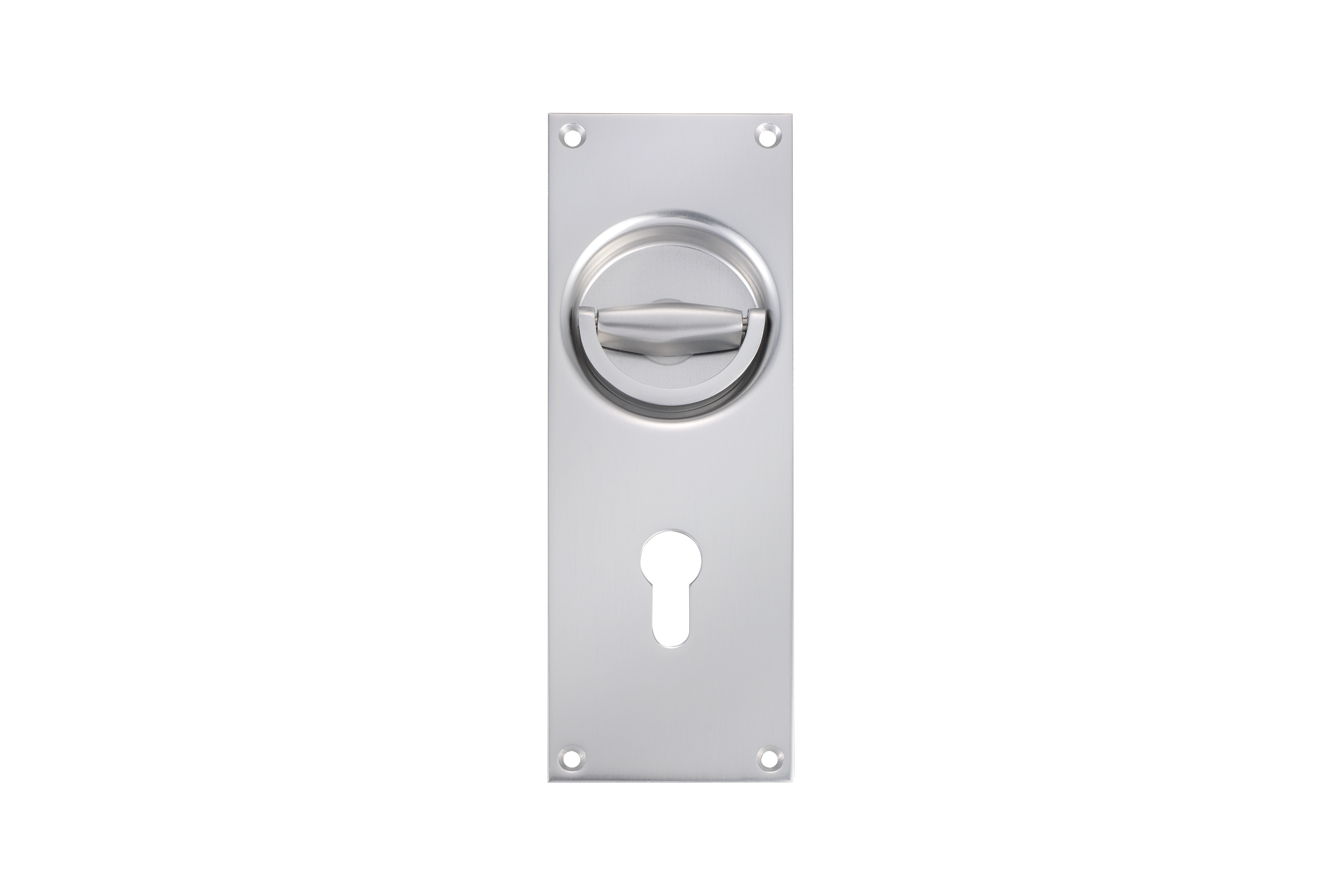 KWS Flush handle 5001 in finish 31 (aluminium, KWS 1 silver anodised) mit 72 mm PZ keyway