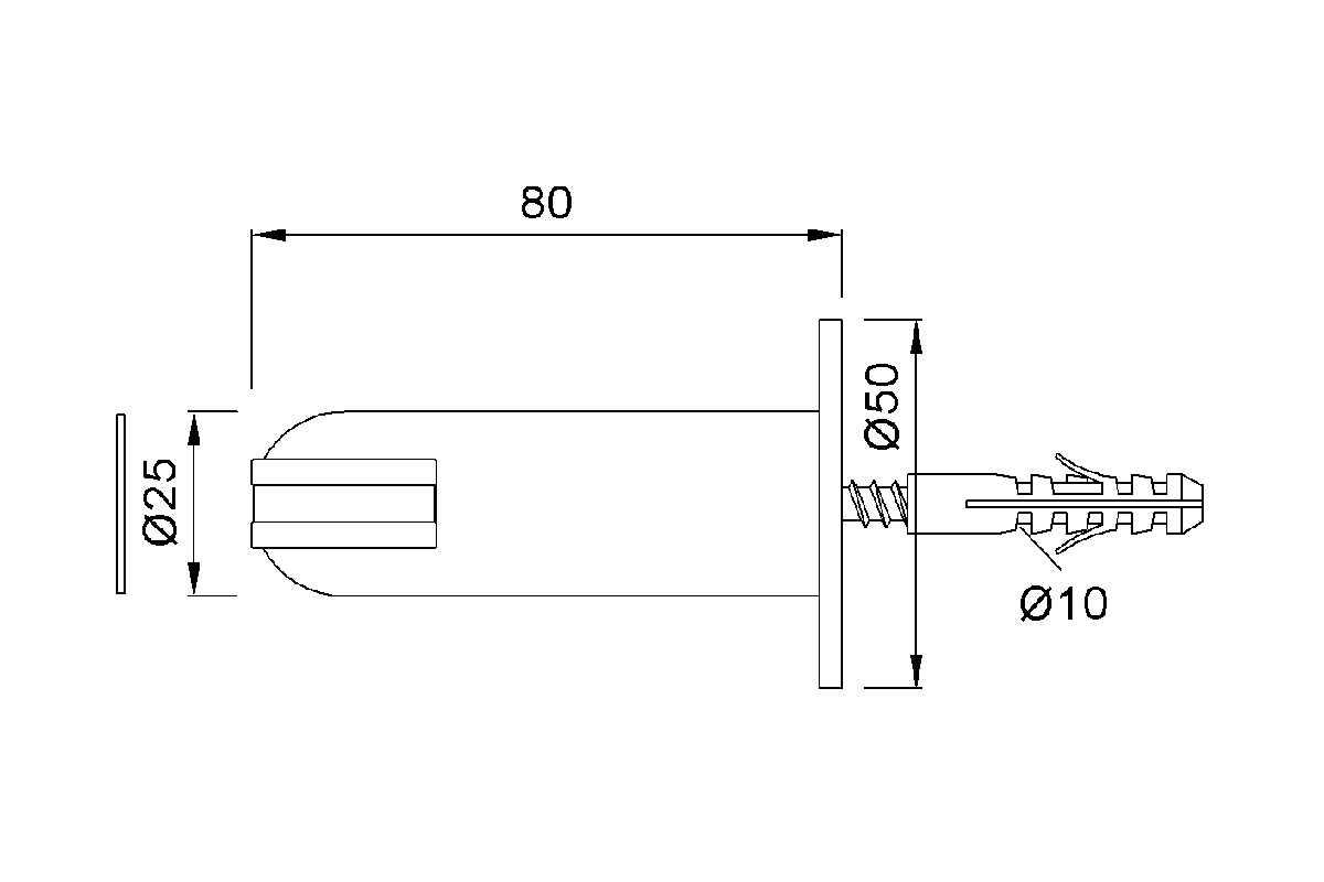 Product drawing KWS Door holder 1018